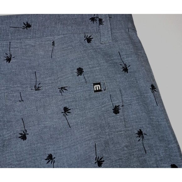 Travis Matthew Mens But Why Golf  Performance Shorts Size 40 Blue Palm Trees NWT - Picture 6 of 9